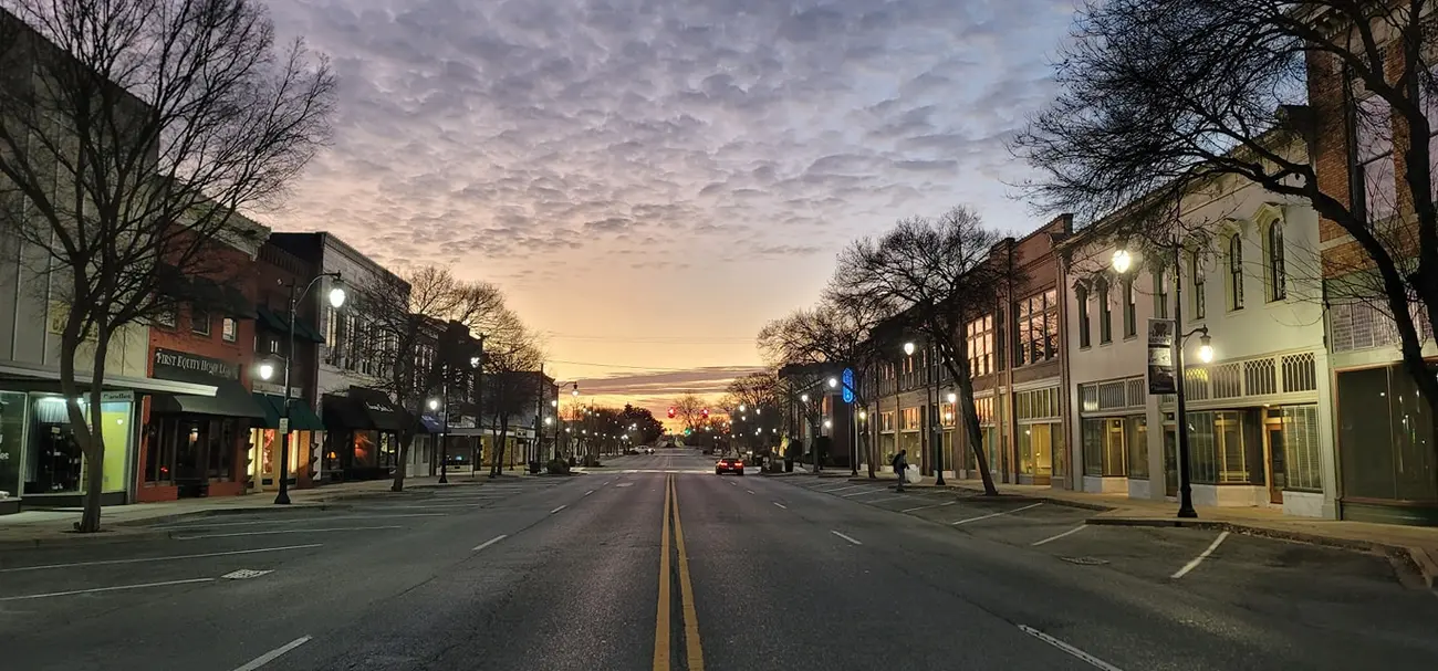 A beautiful picture of downtown Gadsden at day break